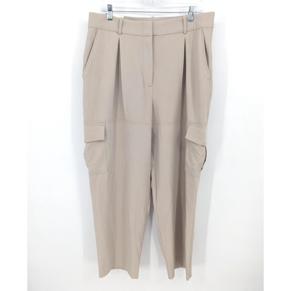 Banana Republic Pants Womens 12 Beige High Rise Straight Cargo Full Length NWT